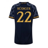 Fotballdrakt Dame Real Madrid Antonio Rudiger #22 Bortedrakt 2023-24 Kortermet